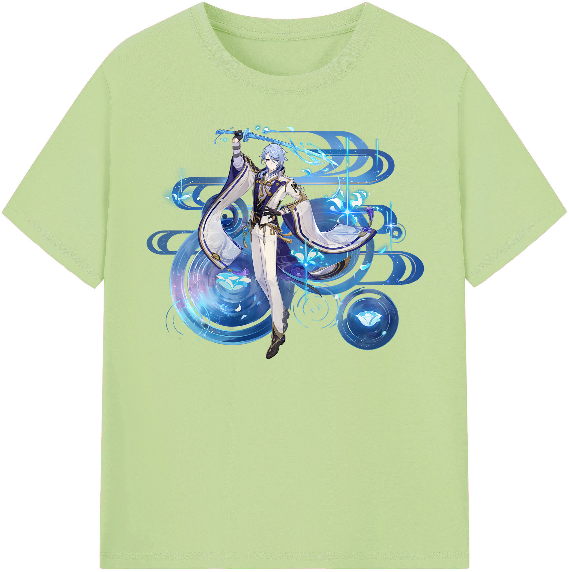 げんし神 神里綾人 かみさとあやと genshin Kamisato Ayato 綿100％半袖Tシャツ（フロントプリント）